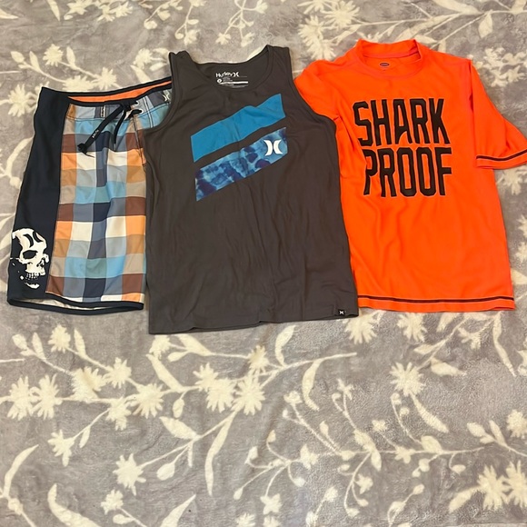 Hurley Other - Cool Bundle Boys Hurley Trunks/Tank & Ild Navy Top Sz 10-12